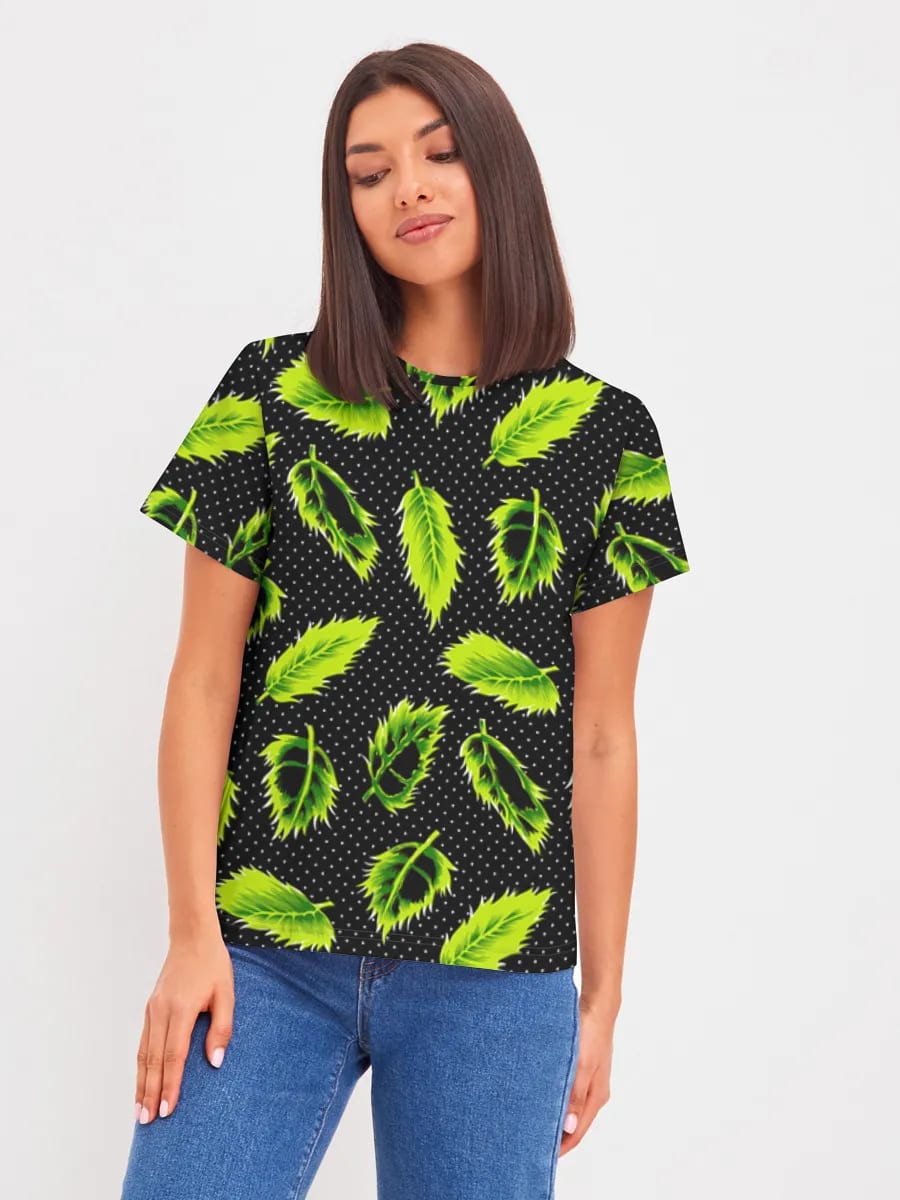 Neon Federn auf Polka Dots