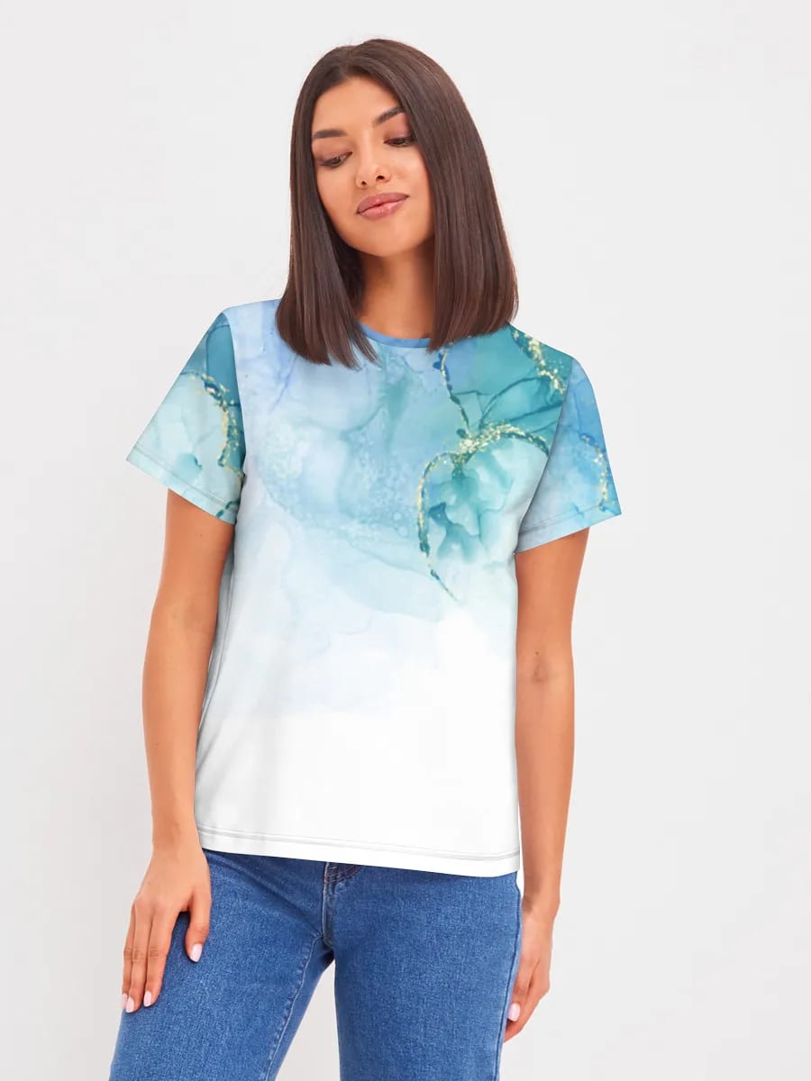 Blue Fluid Marble Swirl