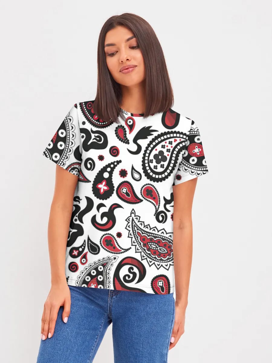 Rot-schwarzes Paisley-Bandana