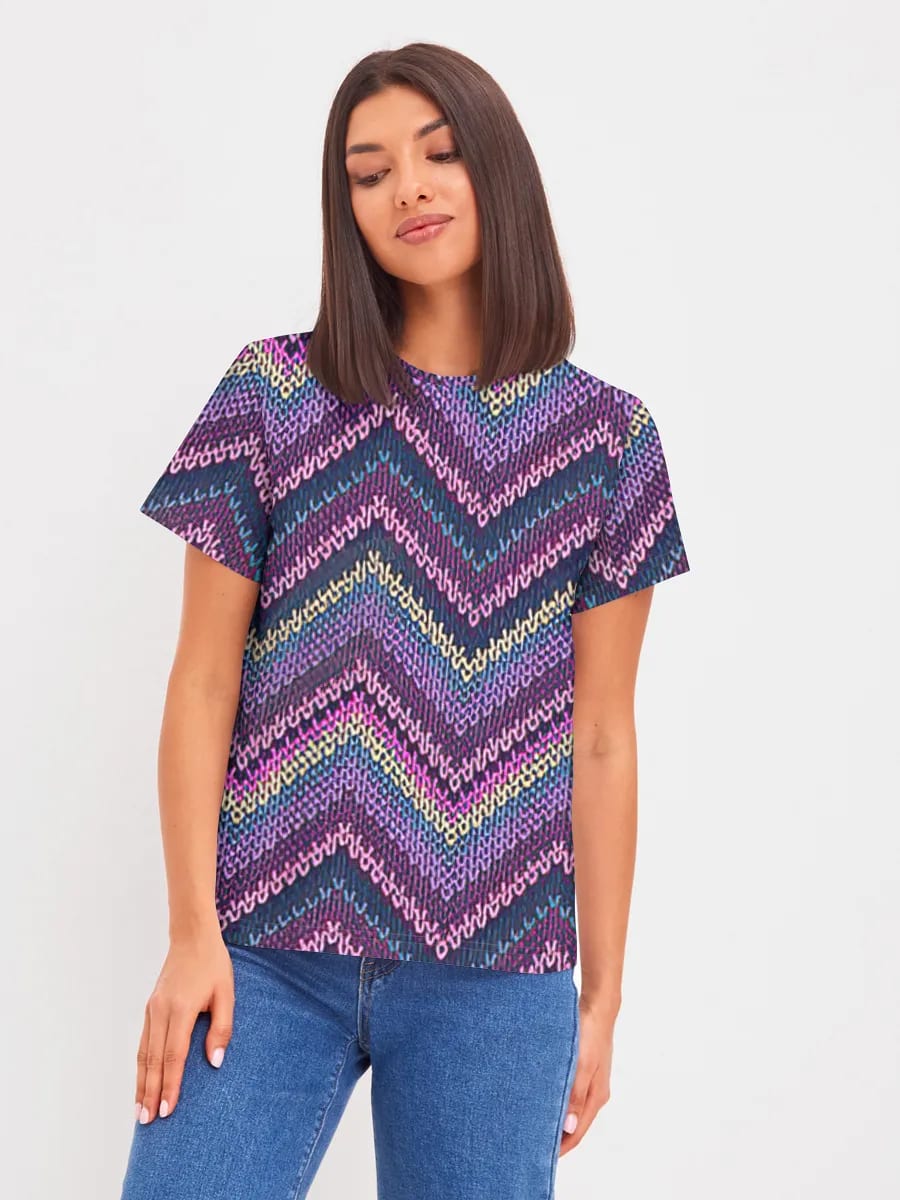 Buntes Chevron-Strickmuster