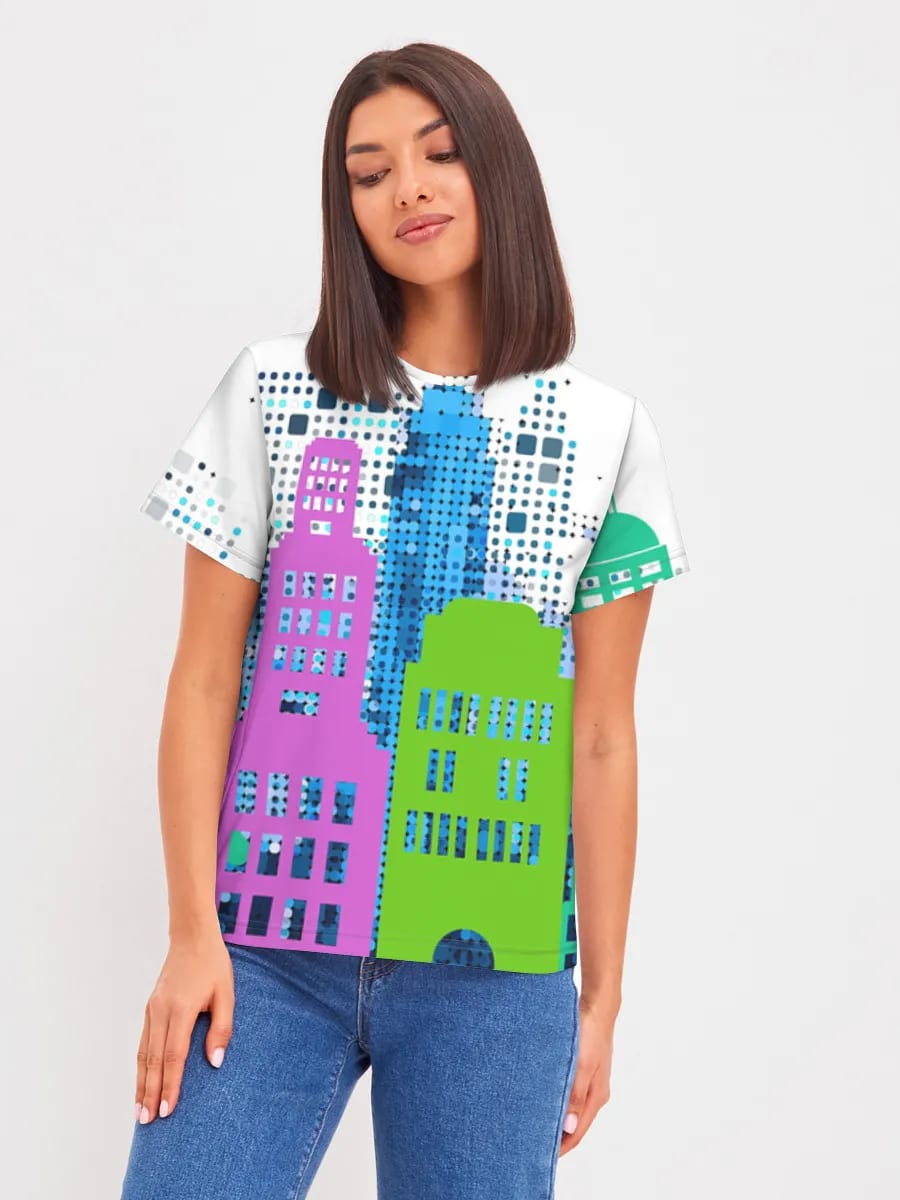 Bunte Pop-City-Skyline