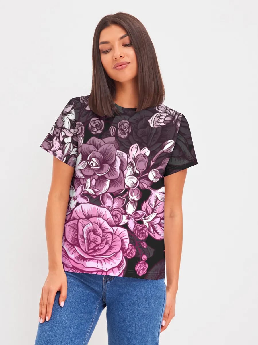 Pinke Rosen und Schmetterlinge