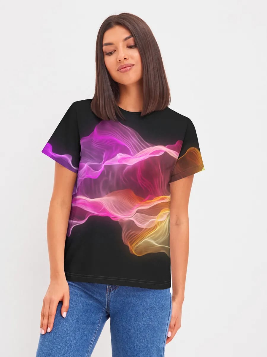 Neon Rainbow Light Waves