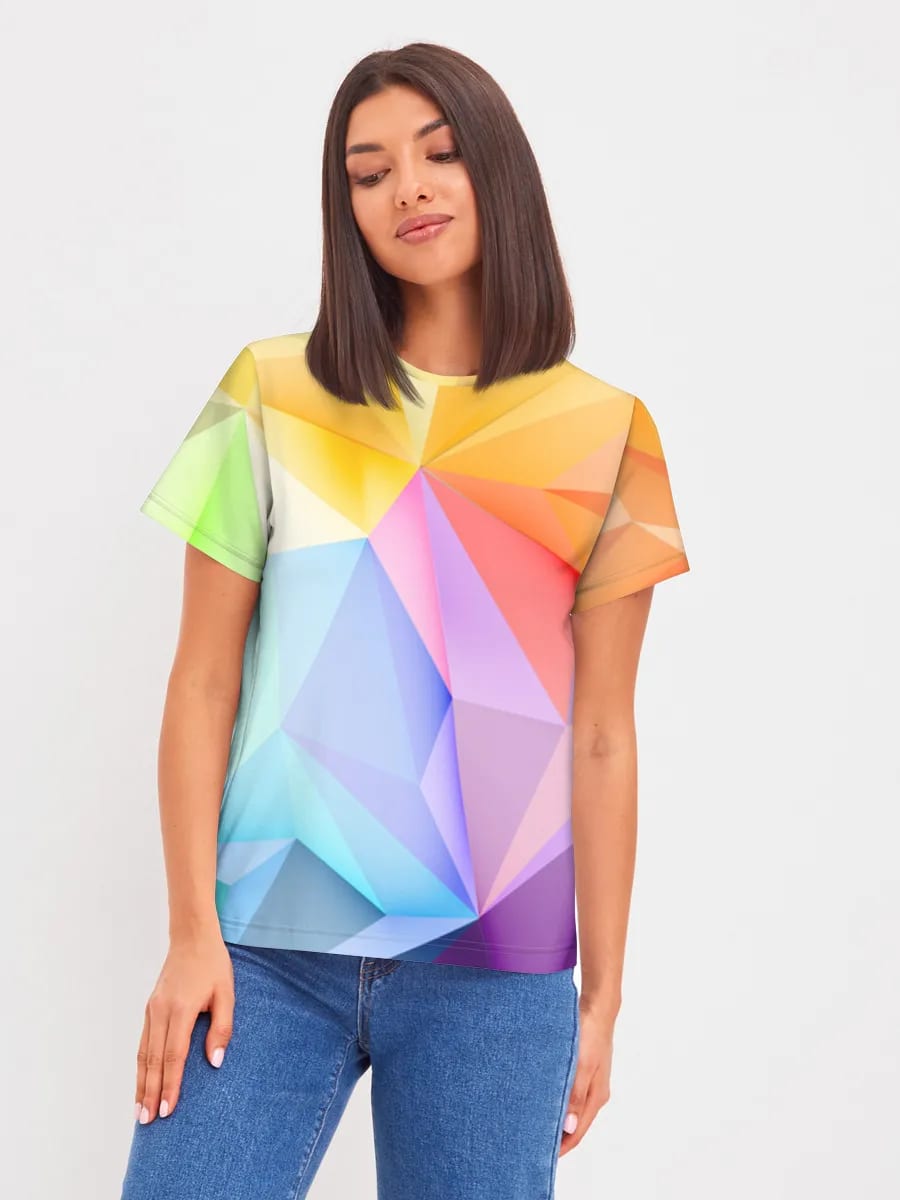 Regenbogen Low Poly Geometrisch