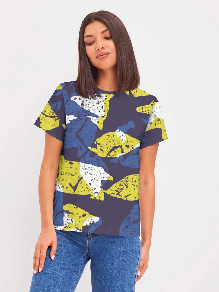 Grunge Blau-Gelb Camo