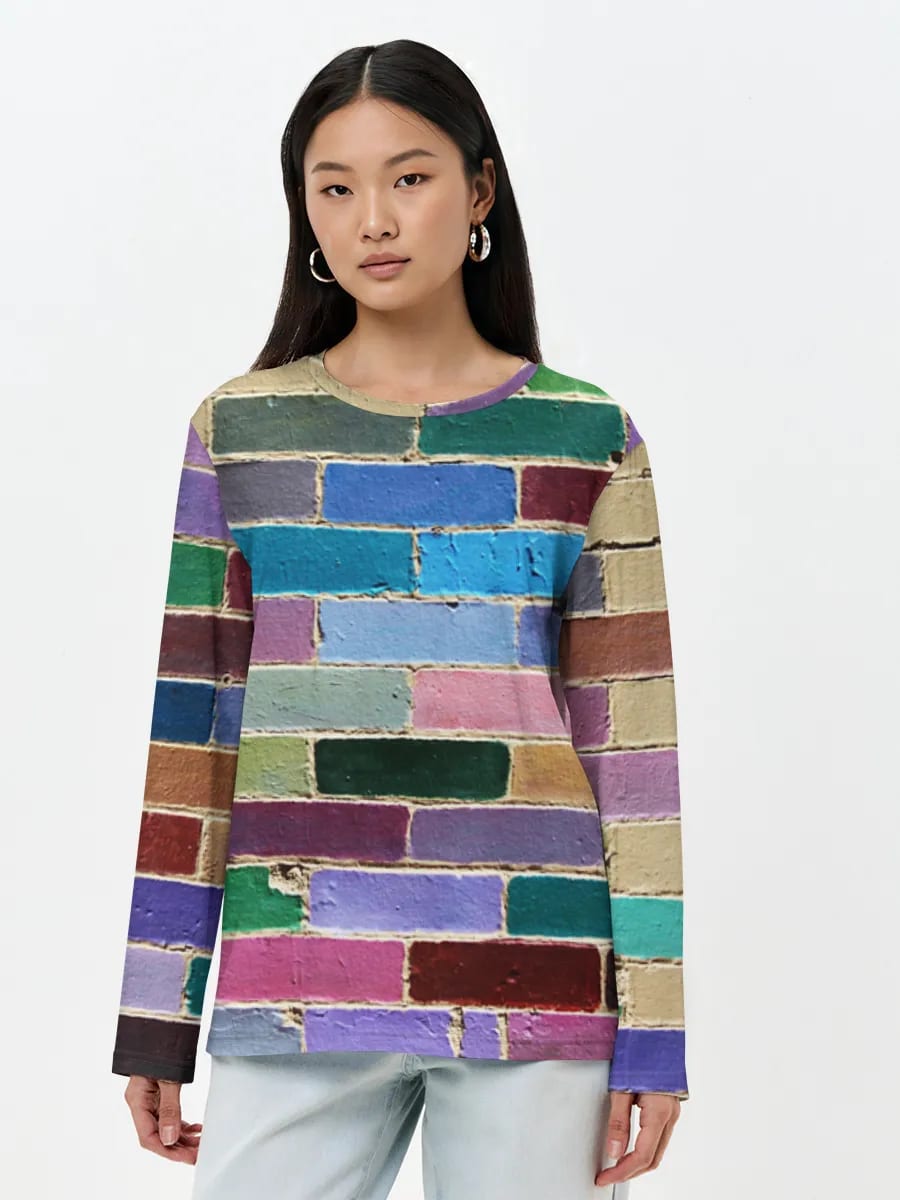 Colorful Painted Brick Wall