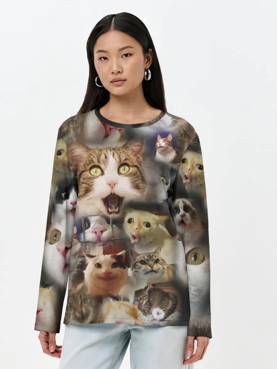 Lustige Katzen-Gesichter-Collage