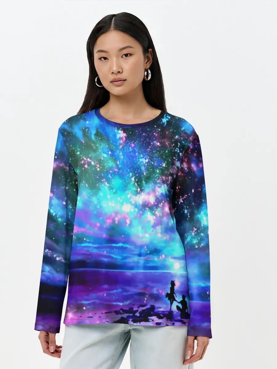 Cosmic Aurora Night Sky