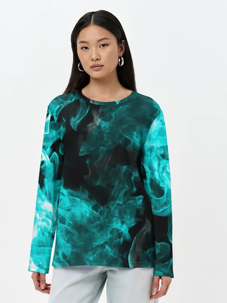 Llamas de humo azul neón