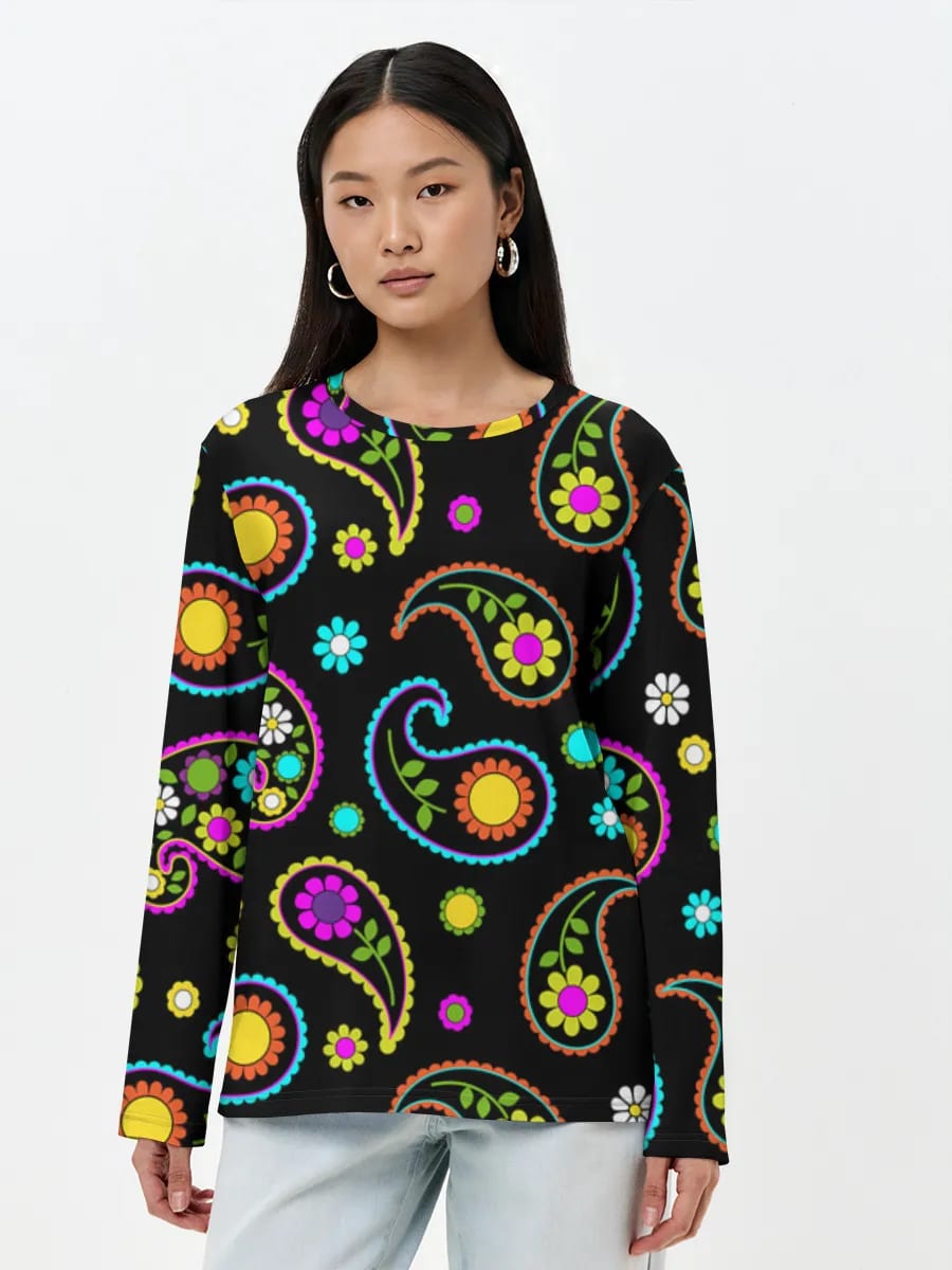 Neon Paisley Flowers