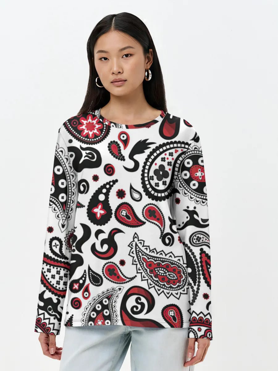 Red Black Paisley Bandana