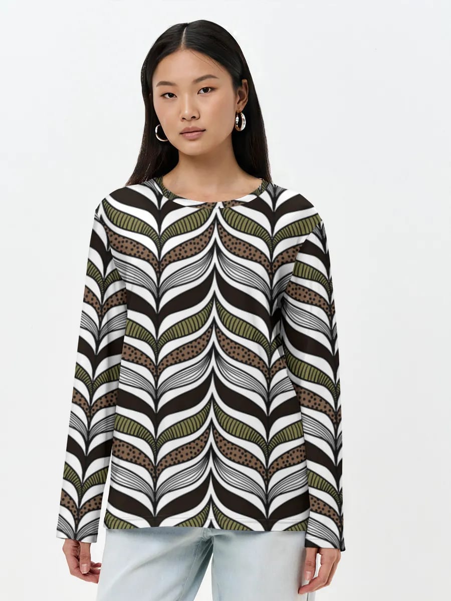 Retro Leaf Wave Design