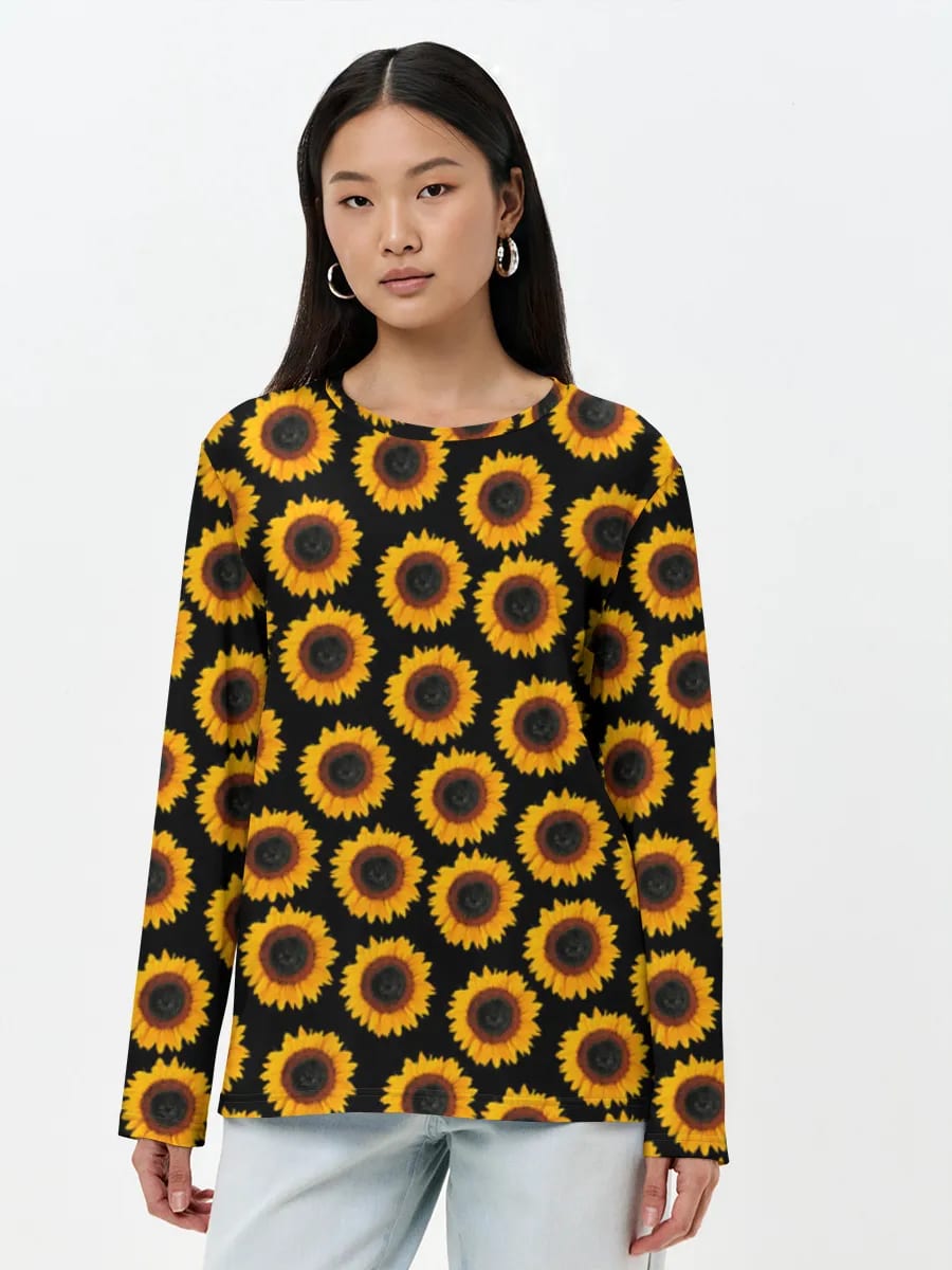Sonnenblumen auf Schwarz