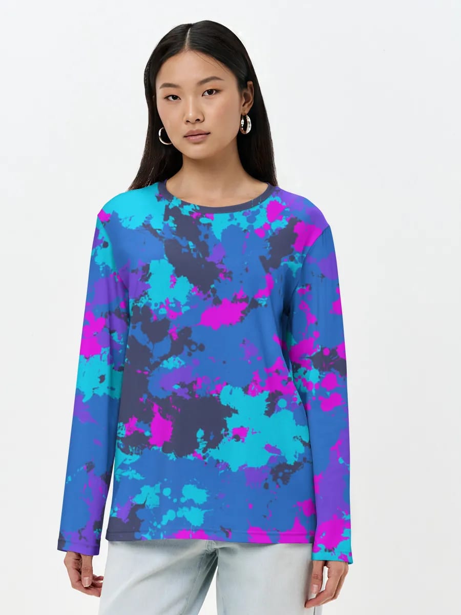 Camuflaje con salpicaduras de pintura neón