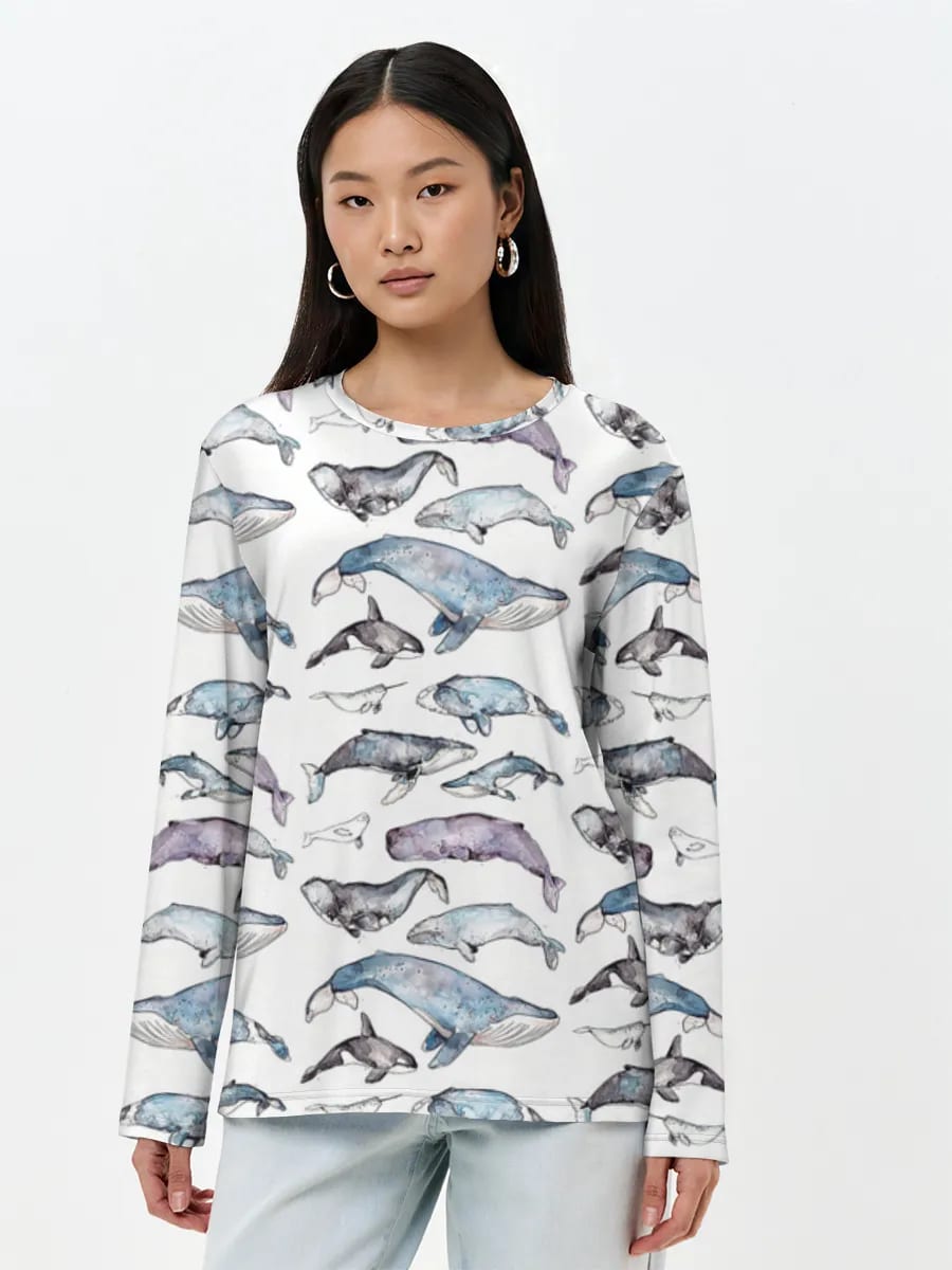 Watercolor Whale Parade
