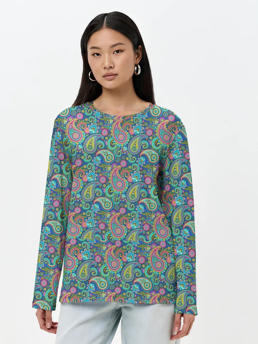 Vibrant Paisley Floral Print
