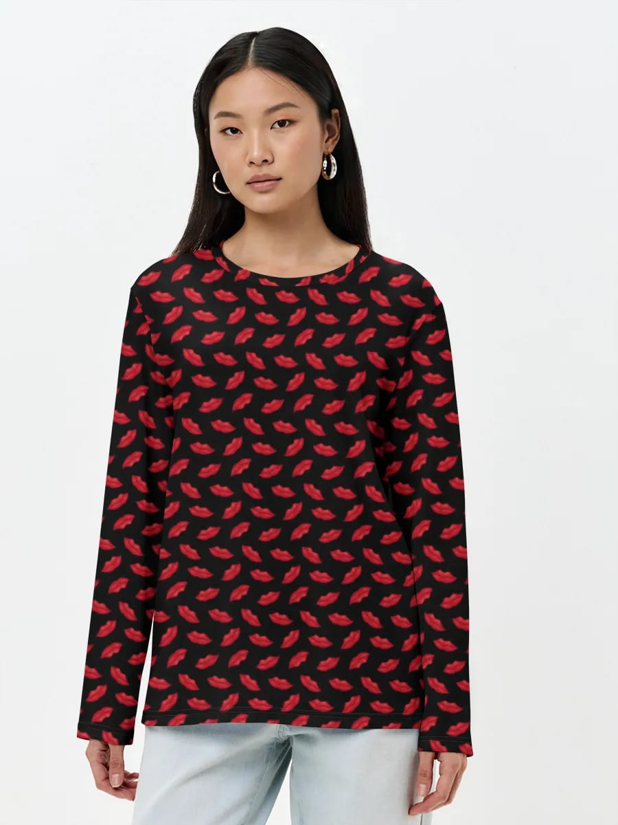 Red Lips On Black