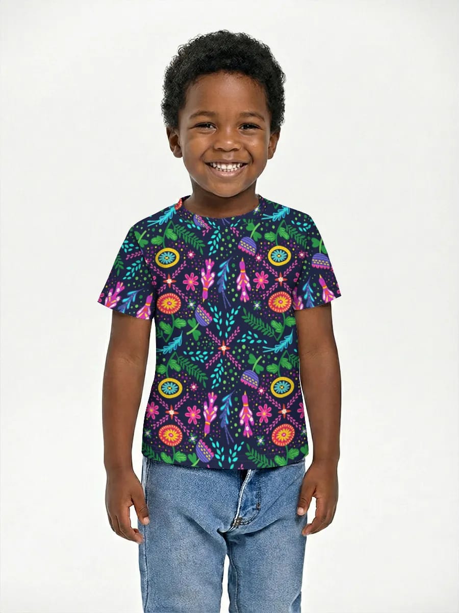 Neon Folk Floral Motifs