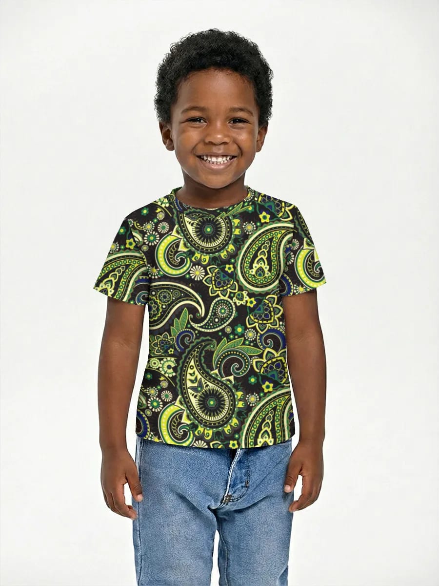Neon Green Paisley Florals