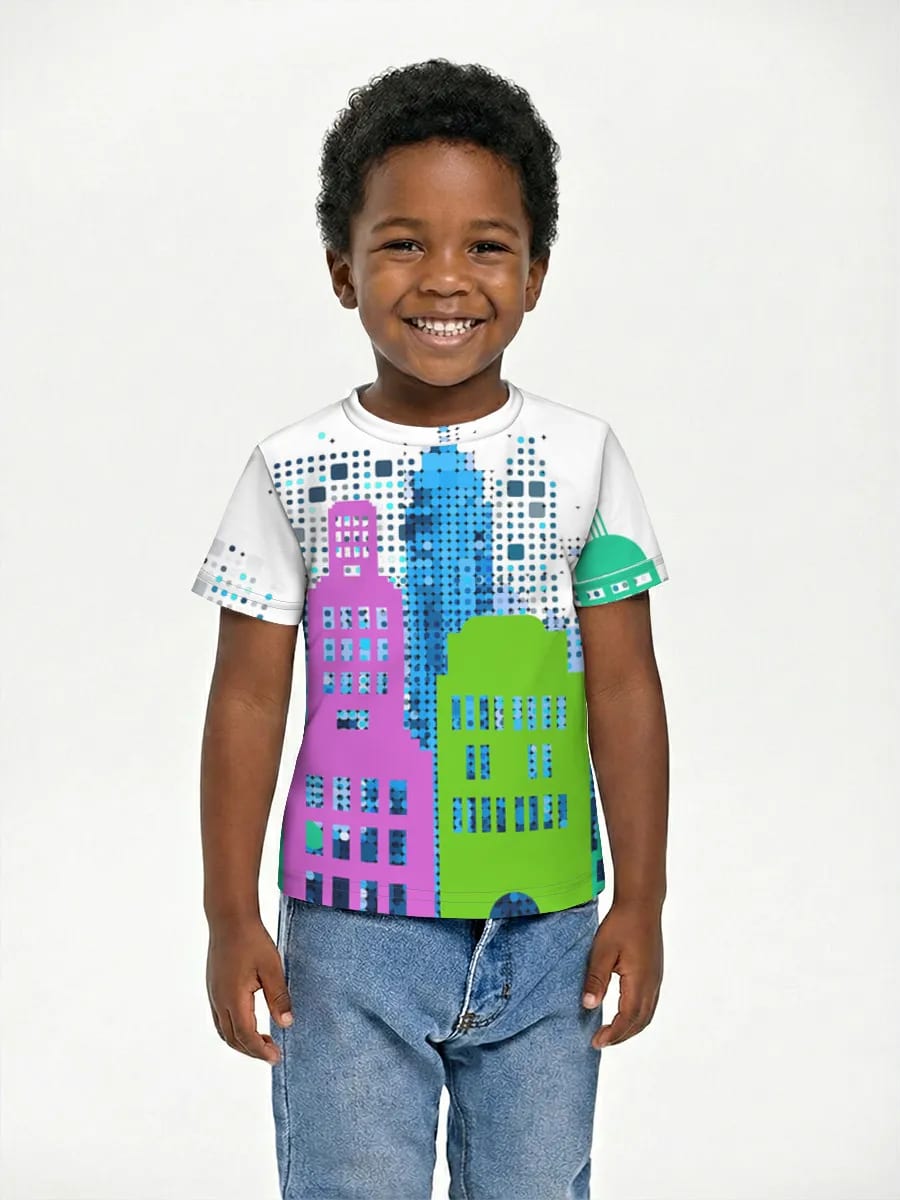 Colorful Pop City Skyline