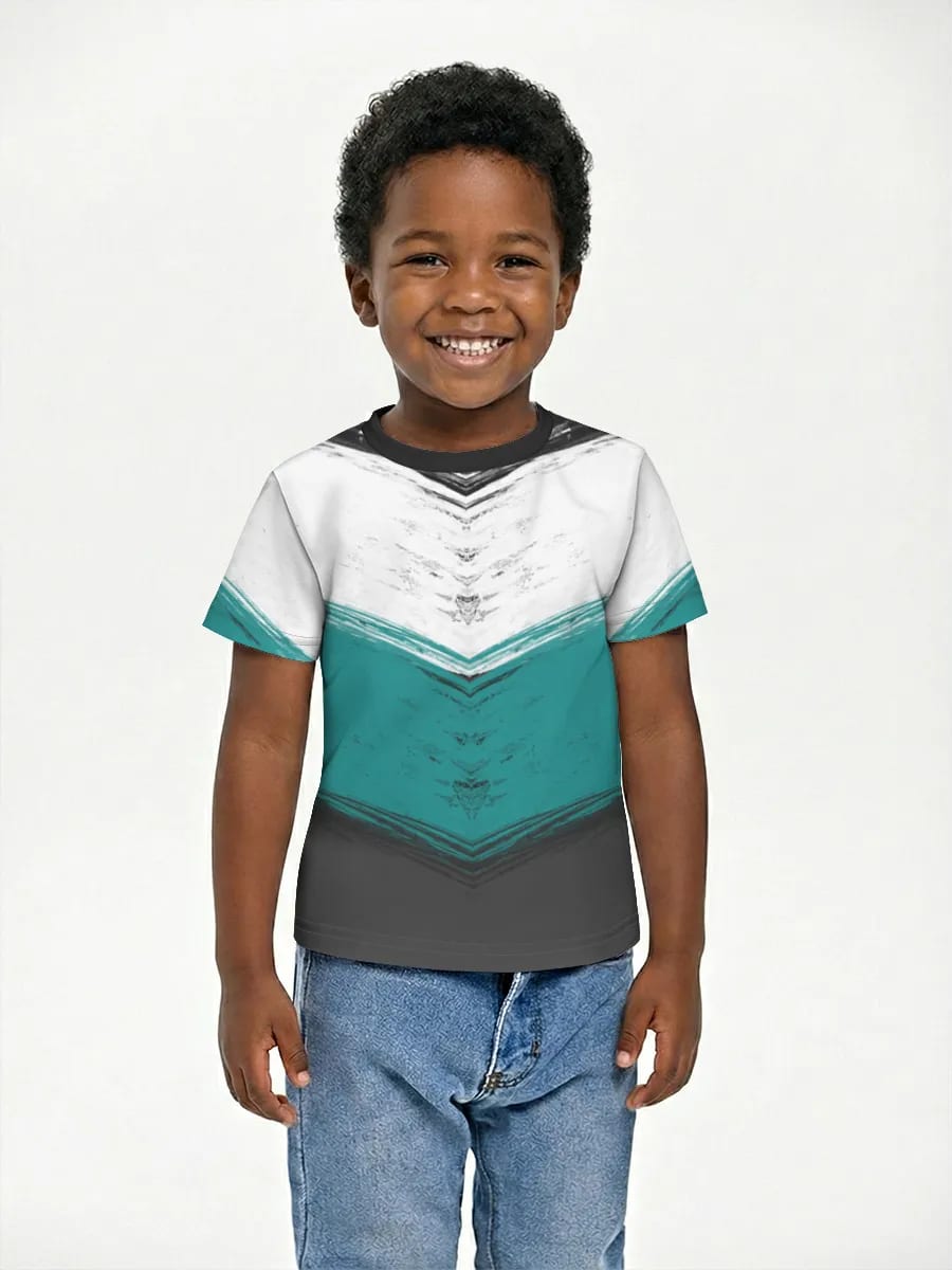 Teal Grunge Chevron V