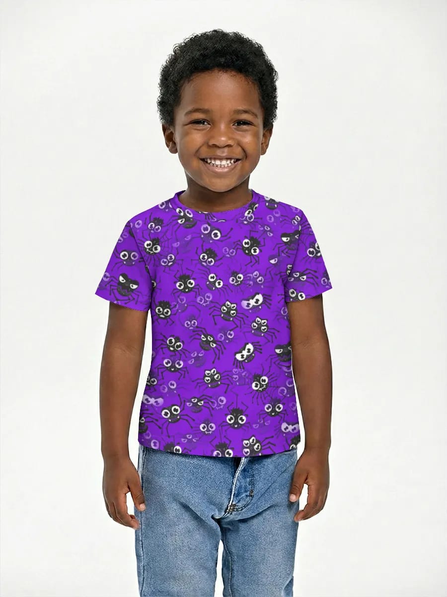 Cute Spiders On Purple