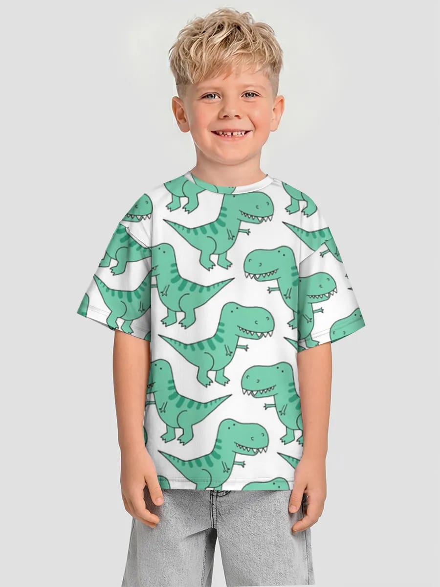 Teal T-Rex Doodles