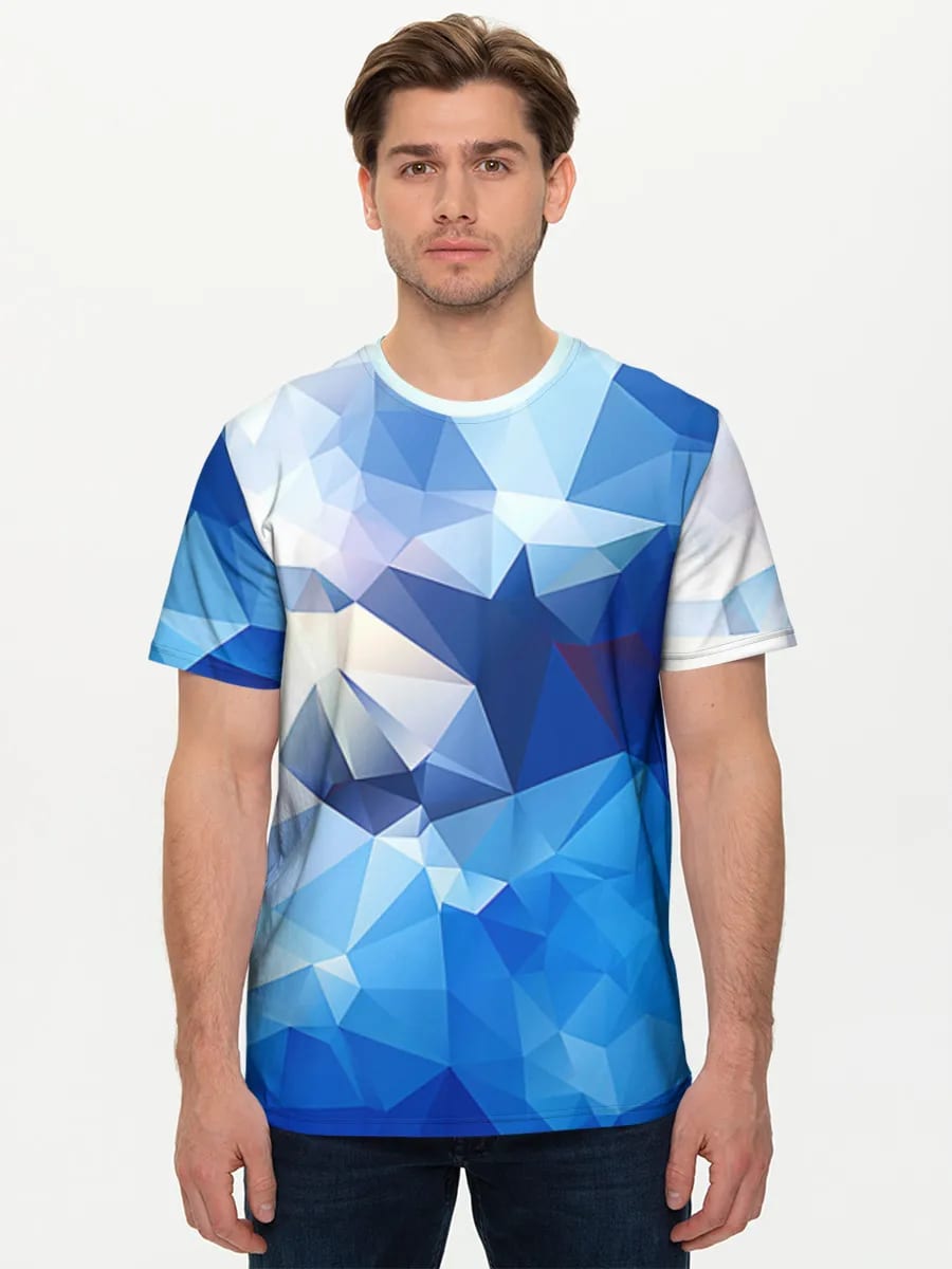 Geometría azul de baja poli