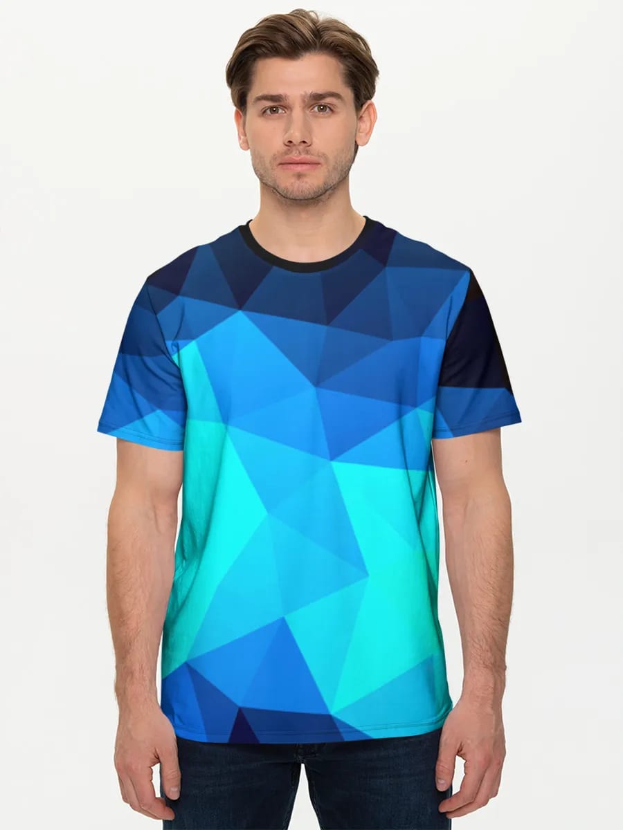 Geometría azul de baja poli