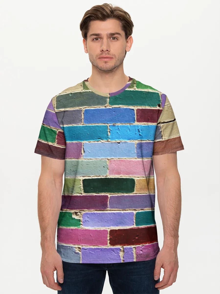 Colorful Painted Brick Wall
