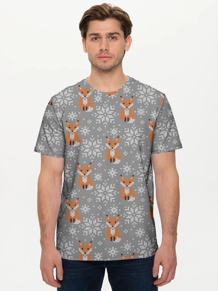 Imprimé Tricot Renard Mignon
