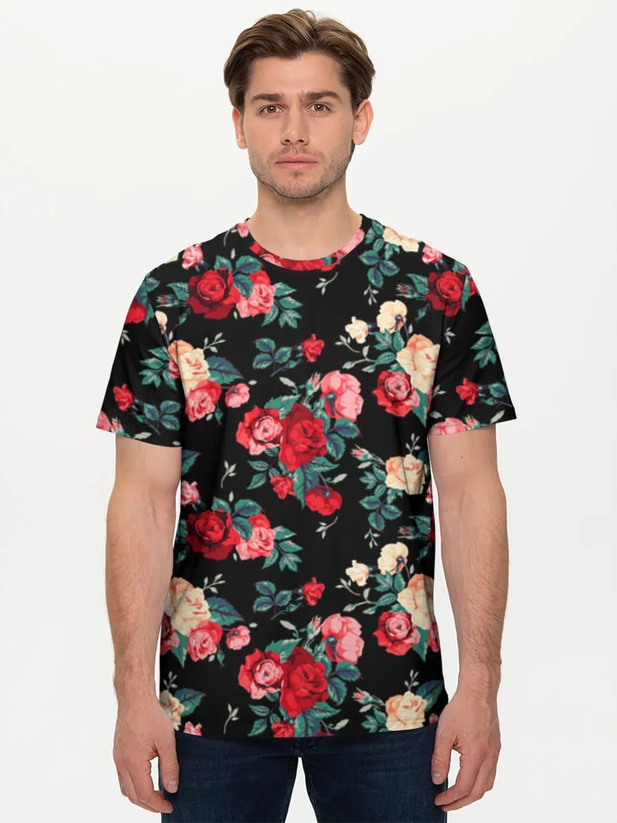 Vintage Roses On Black
