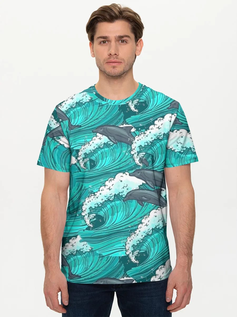 Dolphins In Ocean Waves