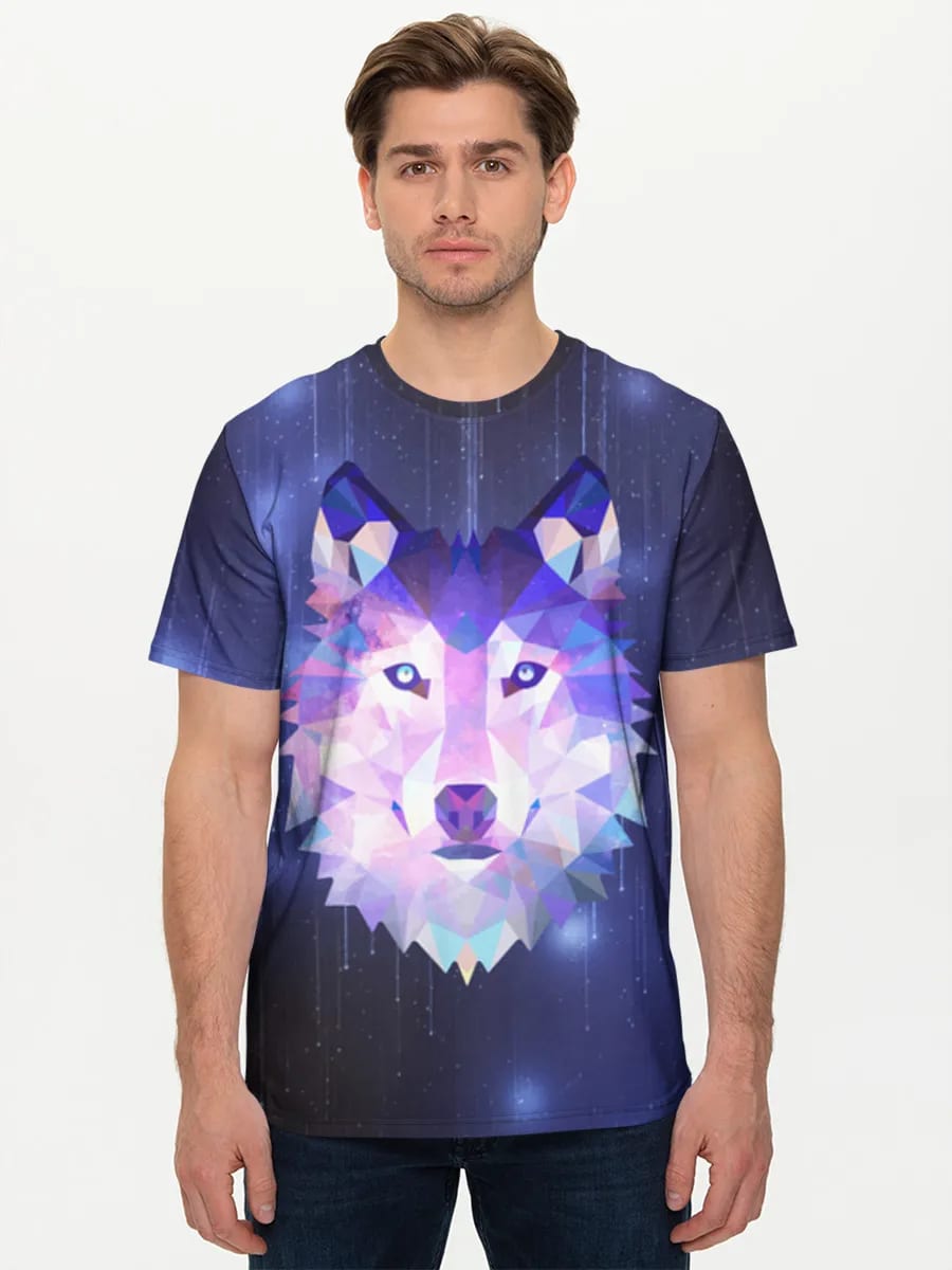 Loup Low Poly Cosmique
