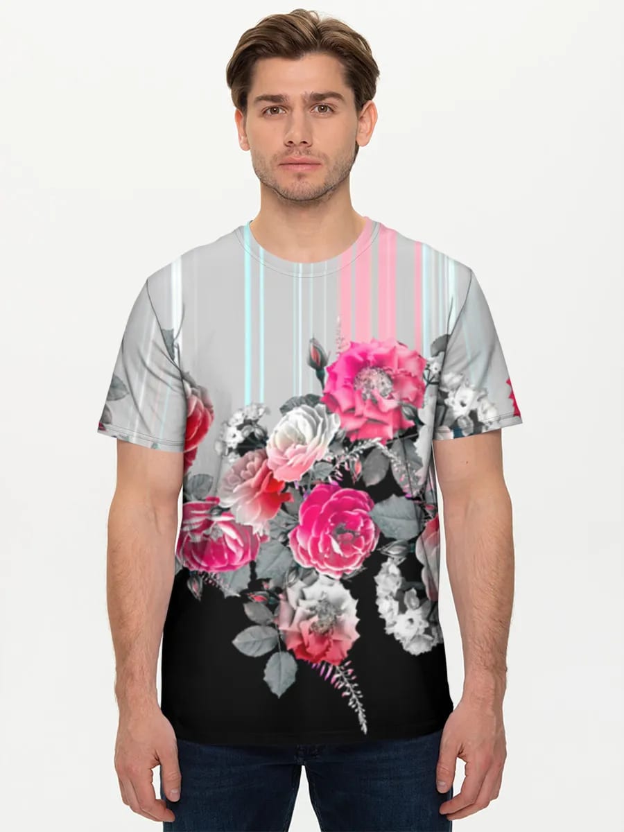 Neon Roses Floral Border