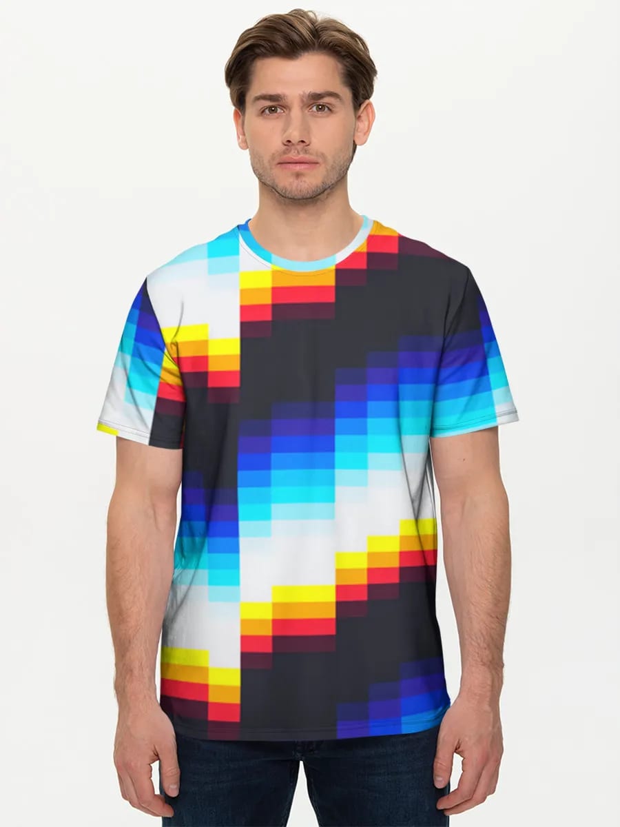 Retro Pixel Chevron Waves