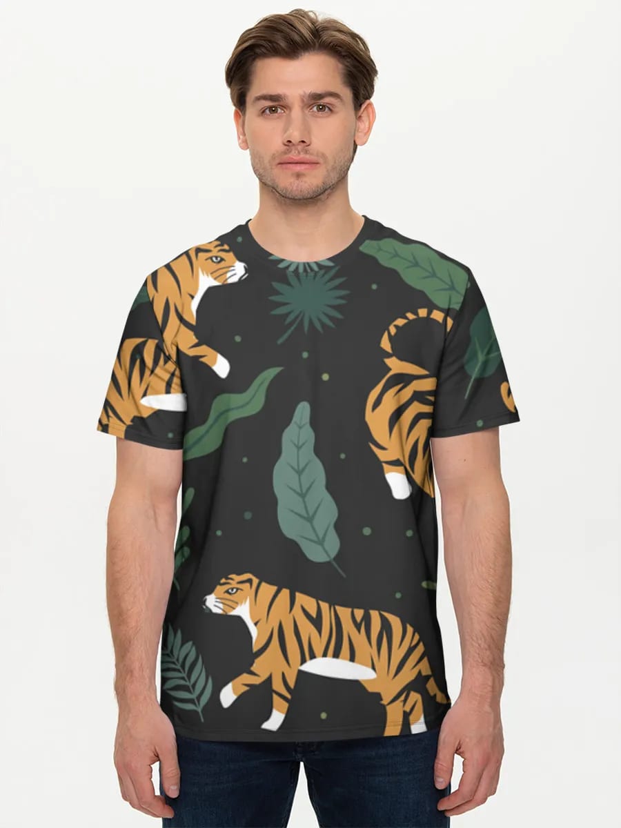 Tigres dans les Feuilles Tropicales