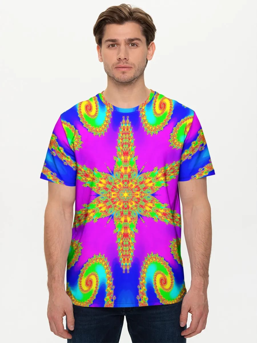 Neon Fractal Mandala Burst