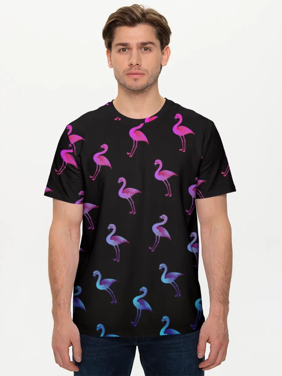 Neon Flamingos On Black