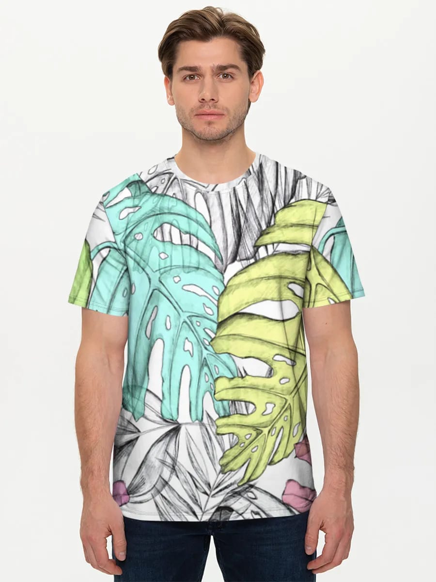 Pastel Monstera Jungle Leaves