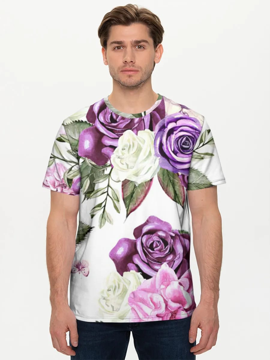 Watercolor Purple Rose Bouquet
