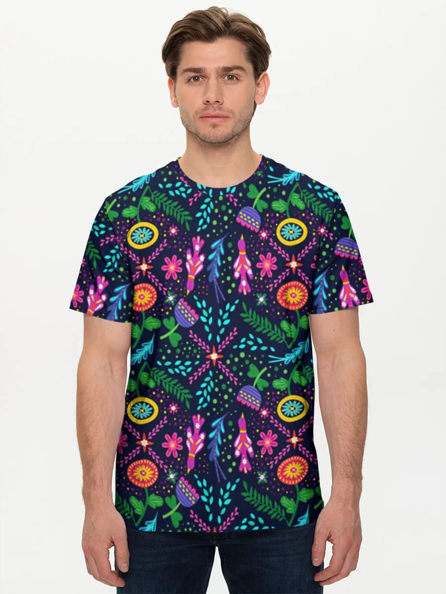 Neon Folk Floral Motifs