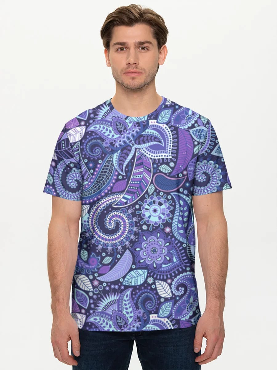 Lila Blau Paisley Blumenmuster