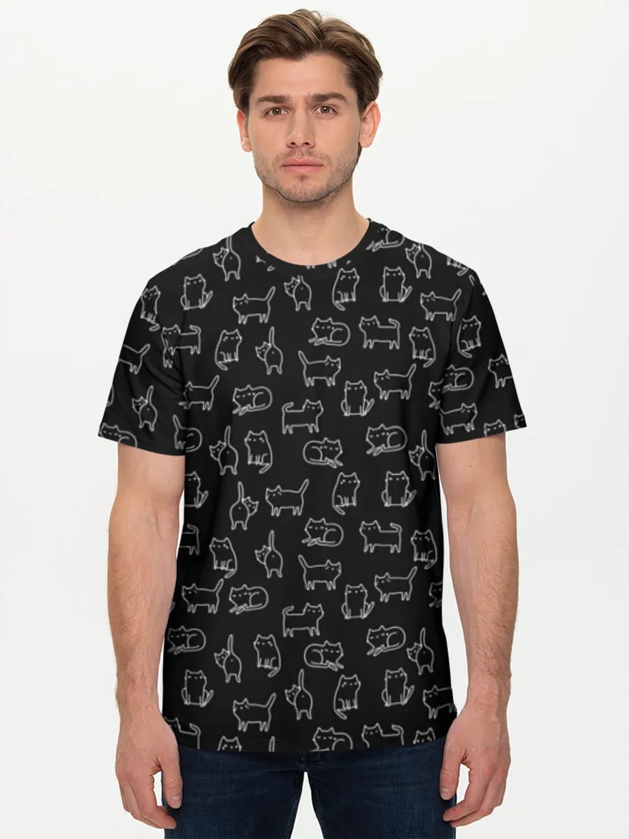 Minimalistischer Katzen-Doodle-Print