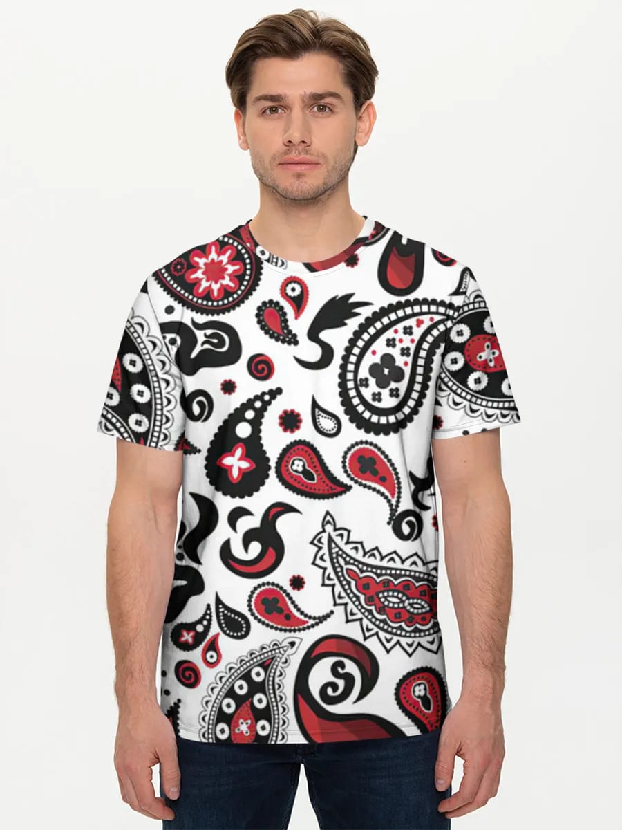 Red Black Paisley Bandana