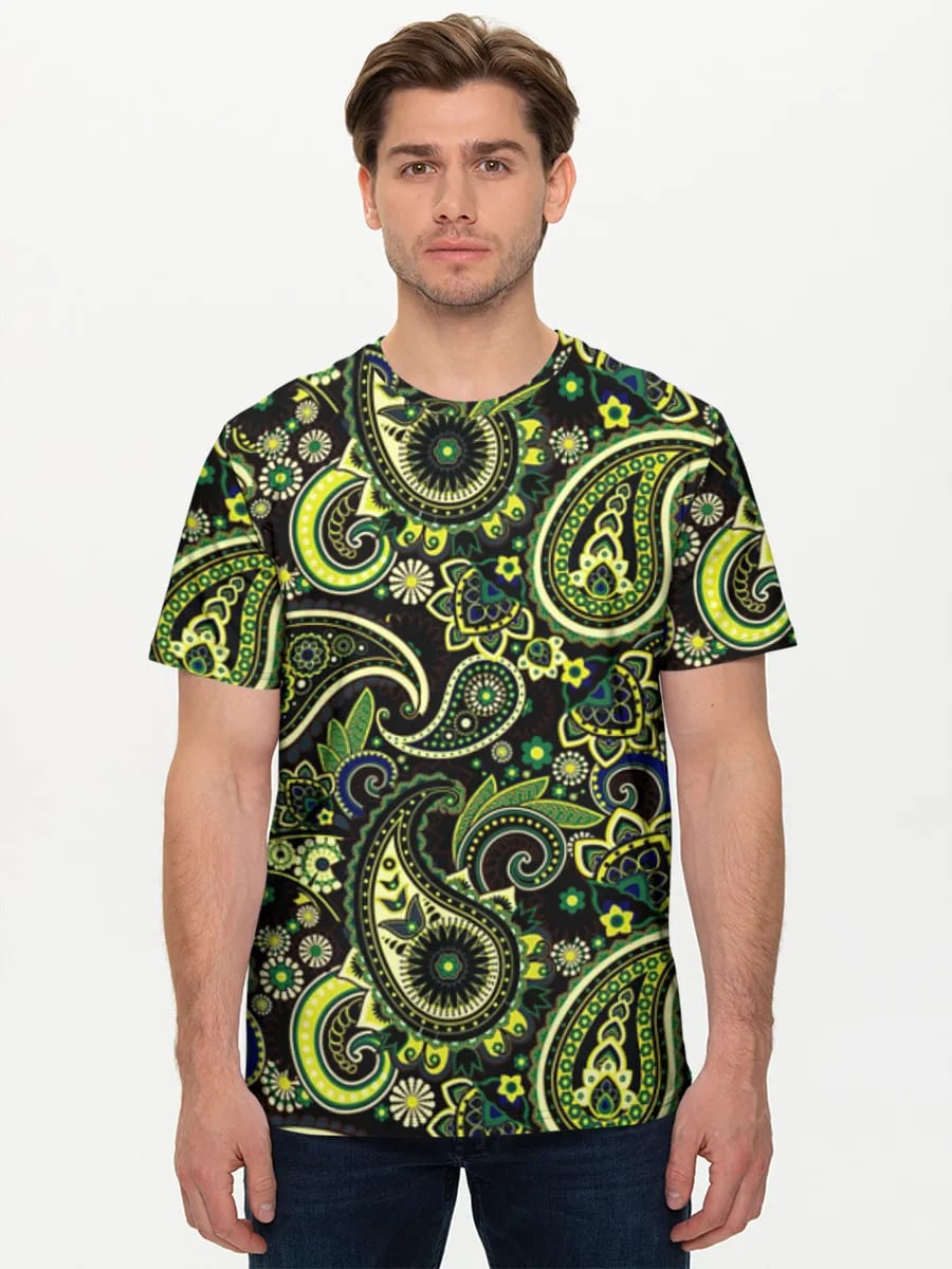 Neon Green Paisley Florals