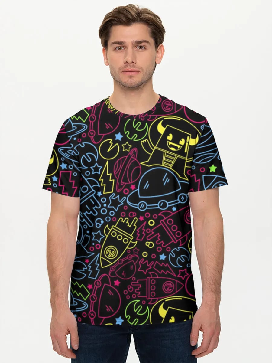 Neon Weltraum-Doodles