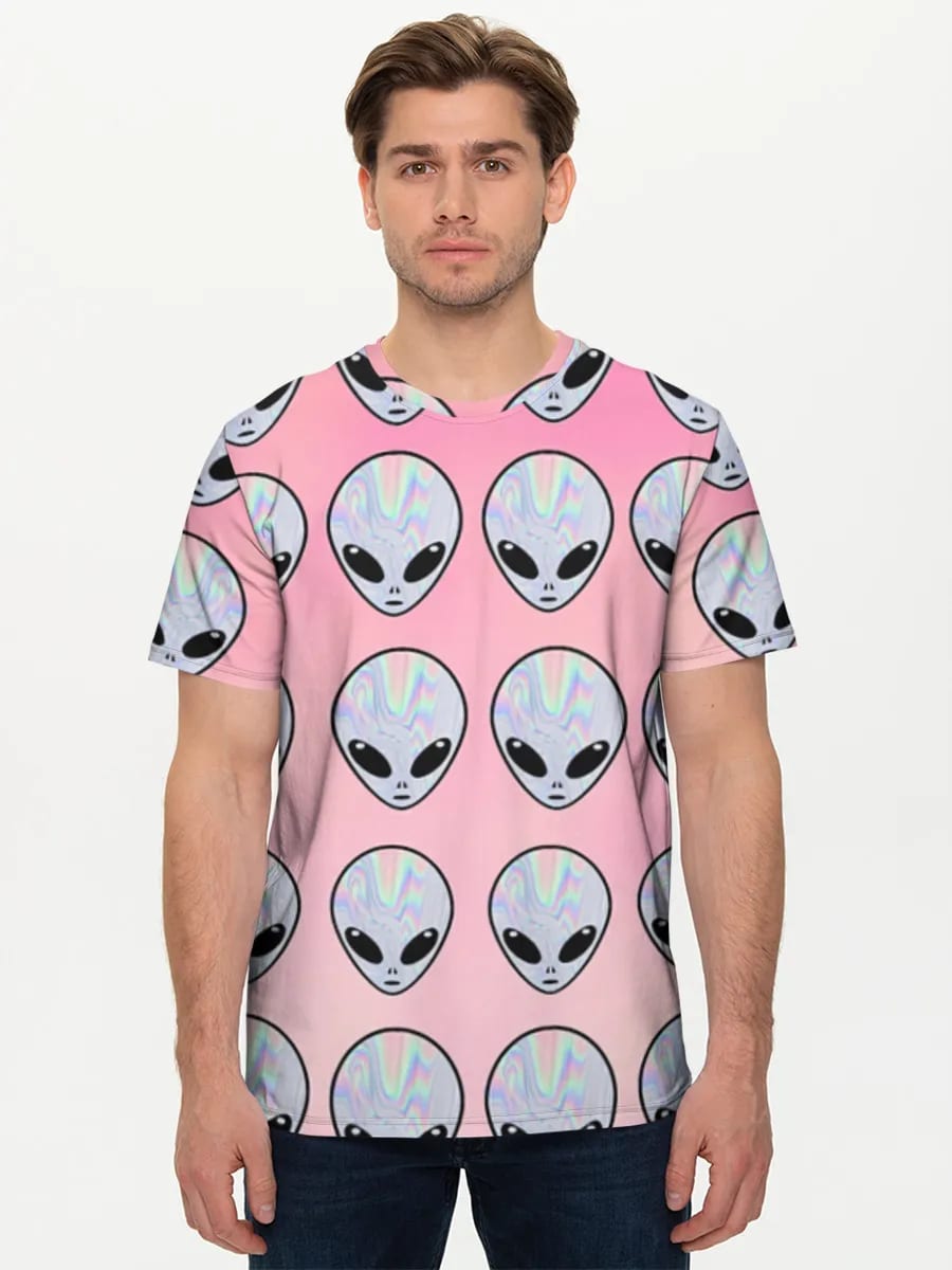 Pastel Holographic Alien Heads