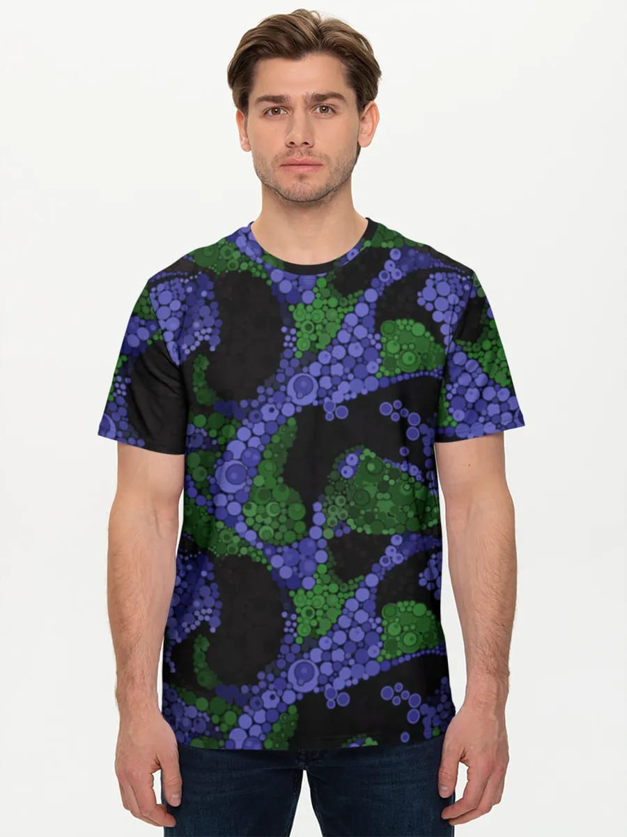 Blau-Grünes Dotwork Camo
