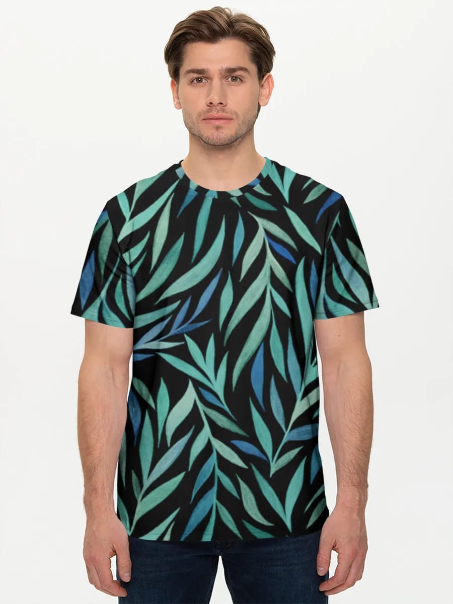 Midnight Teal Leaves